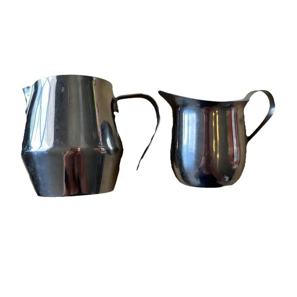 Milk Frothing Pitcher and Mini Creamer Cup 18/8 Stainless Steel Coffee Creamer